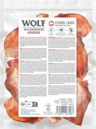Produktbild von Wolf of Wilderness Premium Schweineohren Strong Lands Naturkaukartikel für Hunde getreidefrei und monoprotein 10 Stück