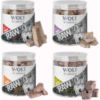 Produktbild von Wolf of Wilderness RAW Snacks Gefriergetrocknete Belohnungssnacks Mix Rinderleber Ente Huhn Lamm Getreidefrei 300 g - 300 g