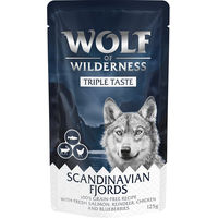 Produktbild von Wolf of Wilderness Scandinavian Fjords Adult Hundefutter Triple Taste Lachs Rentier Huhn getreidefrei 12 x 125 g - 12 x 125 g