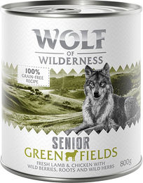 Produktbild von Wolf of Wilderness Senior Duo-Protein Green Fields Hundefutter Lamm und Huhn getreidefrei 24 x 800 g - 6 x 800 g