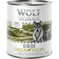 Produktbild von Wolf of Wilderness Senior Duo-Protein Green Fields Hundefutter Lamm und Huhn getreidefrei 24 x 800 g - 6 x 800 g