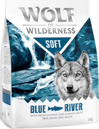 Produktbild von Wolf of Wilderness Soft Blue River Getreidefreies Hundefutter mit Lachs und Huhn 1 kg - 1 kg