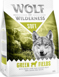 Produktbild von Wolf of Wilderness Soft Green Fields Hundefutter Lamm und Huhn getreidefrei 1 kg - 5 x 1 kg