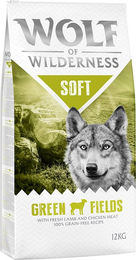Produktbild von Wolf of Wilderness Soft Green Fields Hundefutter Lamm und Huhn getreidefrei 2 x 12 kg - 2 x 12 kg