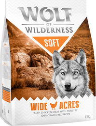 Produktbild von Wolf of Wilderness Soft Wide Acres Hundefutter Huhn getreidefrei 1 kg - 5 x 1 kg