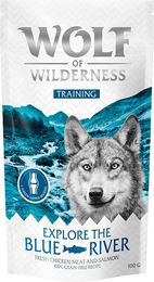 Produktbild von Wolf of Wilderness Training Explore the Blue River Hundetraining Huhn und Lachs getreidefrei 3 x 100 g - 3 x 100 g