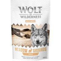 Produktbild von Wolf of Wilderness Wild Bites MINI Meadow Grounds Hundesnack Kaninchen & Huhn getreidefrei 3 x 180 g - 3 x 180 g
