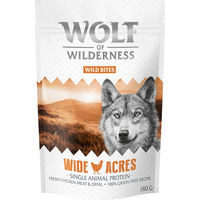 Produktbild von Wolf of Wilderness Wild Bites Wide Acres Hundesnack Huhn Monoprotein Getreidefrei 3 x 180 g - 3 x 180 g