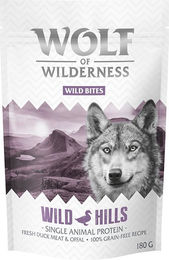 Produktbild von Wolf of Wilderness Wild Bites Wild Hills Hundesnack Ente Monoprotein getreidefrei 3 x 180 g - 3 x 180 g