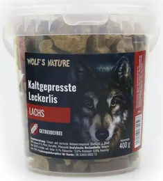 Produktbild von Wolf's Nature Dog Bites Belohnungssnack für Hunde mit Lachs getreidefrei und kaltgepresst