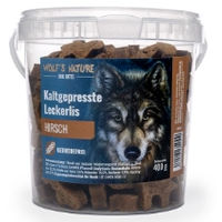 Produktbild von Wolf's Nature Dog Bites Hirsch getreidefrei und kaltgepresst Belohnungssnack für Hunde
