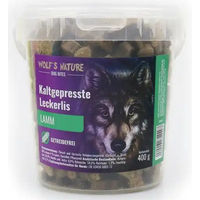 Produktbild von Wolf's Nature Dog Bites Lamm getreidefrei kaltgepresst Belohnungssnack für Hunde zur Zahnpflege und Verdauung