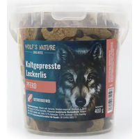 Produktbild von Wolf's Nature Dog Bites Pferd Getreidefrei Kaltgepresst Belohnungssnack für Hunde