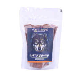 Produktbild von Wolf's Nature Fährtenleger Filet Landhuhn Belohnungssnack für Hunde 100 g