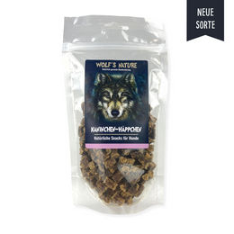 Produktbild von Wolf's Nature Kaninchen-Häppchen Belohnungssnack für Welpen getreidefrei und hypoallergen 150 g