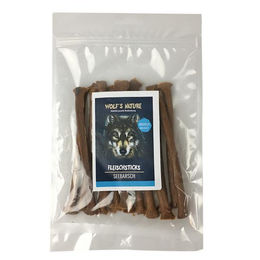 Produktbild von Wolf's Nature Seebarsch-Fleischsticks Trockenfleisch für Hunde 100 g