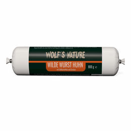 Produktbild von Wolf's Nature Wilde Wurst Huhn mit Süßkartoffeln und Gemüse getreidefrei und glutenfrei 800 g
