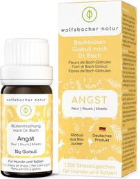 Wolfsbacher Natur Bachblüten Angst Globuli zur Beruhigung für Hunde und Katzen 10 g - 1200 Stk. – Bild 1 von 9