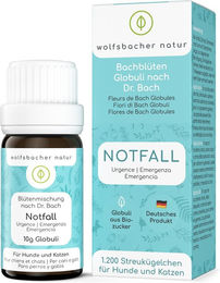 Wolfsbacher Natur Bachblüten Notfall Globuli zur Beruhigung für Hunde und Katzen mit Bio-Zucker 10 g – Bild 1 von 5