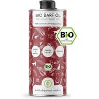 Produktbild von Wolfsbacher Natur Bio Barf Öl für Hunde 1 Liter Vegan mit Omega 3-6-9 - 1 l