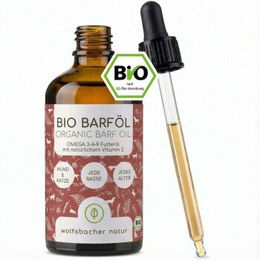 Wolfsbacher Natur Bio Barf Öl für Hunde 100 ml vegan mit Omega 3-6-9 - 100 ml – Bild 1 von 8