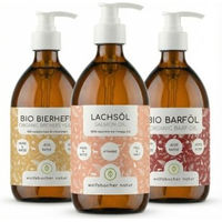 Produktbild von Wolfsbacher Natur Bio Lachs Futteröl Set 3 x 500ml