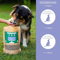 Produktbild von Wolfsbacher Natur Bio Leinsamen Pellets Haut-Fell-Supplement für Hund, Pferd und Kaninchen 1500g