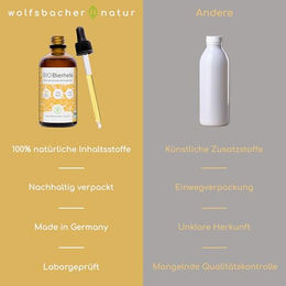 Wolfsbacher Natur Futteröl Set für Hunde und Katzen mit Bio Lachsöl und Bio Bierhefe 3 x 100ml zur Haut-Fell-Pflege und Immunstärkung – Bild 1 von 4