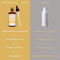 Produktbild von Wolfsbacher Natur Futteröl Set für Hunde und Katzen mit Bio Lachsöl und Bio Bierhefe 3 x 100ml zur Haut-Fell-Pflege und Immunstärkung