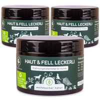 Produktbild von Wolfsbacher Natur Haut und Fell Leckerli für Hunde mit Lachs ohne Farb- und Aromastoffe sowie Konservierungsstoffe 300g - 3 x 300 g