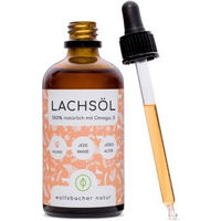 Produktbild von Wolfsbacher Natur Lachsöl für Hunde als Haut-Fell-Nahrungsergänzung ohne Farb- und Aromastoffe sowie ohne Zucker 100 ml - 100 ml
