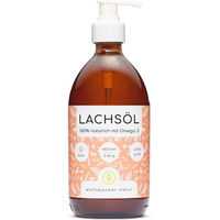 Produktbild von Wolfsbacher Natur Lachsöl Haut-Fell-Supplement für Hunde und Katzen ohne Farb- und Aromastoffe sowie ohne Zucker 500 ml - 500 ml
