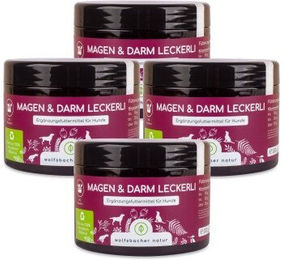 Wolfsbacher Natur Magen & Darm Leckerli für Hunde mit präbiotischer Hefe und Kräutern zur Unterstützung der Darmflora - 4 x 300 g – Bild 1 von 8