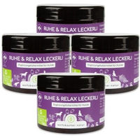 Produktbild von Wolfsbacher Natur Ruhe & Relax Leckerli Beruhigungs-Snack für Hunde mit Baldrian und Johanniskraut ohne Farb- und Aromastoffe ohne Konservierungsstoffe 1200g - 4 x 300 g