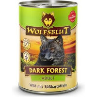 Produktbild von Wolfsblut Adult Dark Forest Hundefutter Wild mit Süßkartoffel Stückchen in Sauce Getreidefrei Ohne Zucker 6x395g - 6 x 395 g