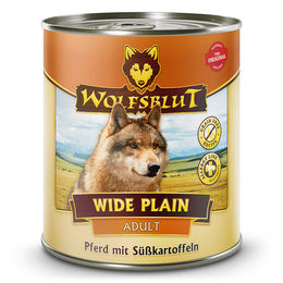 Produktbild von Wolfsblut Adult Wide Plain Hund Nassfutter Pferd mit Süßkartoffeln Monoprotein Stückchen in Sauce 6 x 800 g