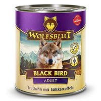 Produktbild von Wolfsblut Black Bird Adult Hund Nassfutter Truthahn Stückchen in Sauce Getreidefrei ohne Zucker 6x800g - 6 x 800 g