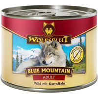 Produktbild von Wolfsblut Blue Mountain Hundefutter Adult Wild und Kartoffel Stückchen in Sauce getreidefrei 6 x 200 g - 6 x 200 g