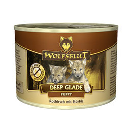 Produktbild von Wolfsblut Deep Glade Welpen Nassfutter Hirsch Stückchen in Sauce Getreidefrei Hypoallergen 6 x 200 g - 6 x 200 g