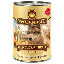 Produktbild von Wolfsblut Hundefutter Ente & Pute Adult Getreidefrei 6x395g