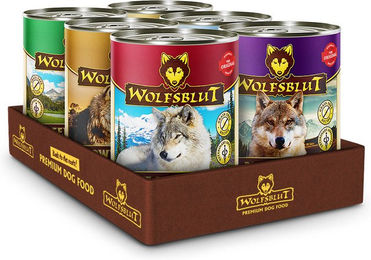 Wolfsblut Hundefutter Mixpaket Adult Stückchen in Sauce getreidefrei ohne Zucker 6 x 395 g – Bild 1 von 2
