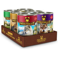 Produktbild von Wolfsblut Hundefutter Mixpaket Adult Stückchen in Sauce getreidefrei ohne Zucker 6 x 395 g