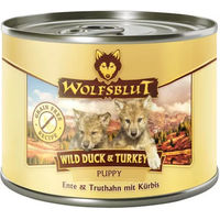 Produktbild von Wolfsblut Hundefutter Welpe Ente und Truthahn getreidefrei ohne Zucker 200 g - 6 x 200 g