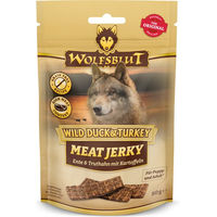 Produktbild von Wolfsblut Hundesnack Meat Jerky Ente und Truthahn getreidefrei 80 g - 6 x 80 g