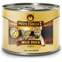 Produktbild von Wolfsblut Nassfutter Ente Welpe Getreidefrei ohne Zucker 6 x 200 g Dose - 6 x 200 g