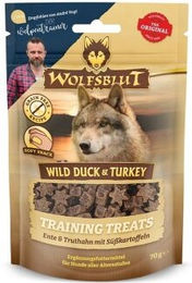 Produktbild von Wolfsblut Training Treats Belohnungssnack Ente und Pute Getreidefrei 140g - 2 x 70 g