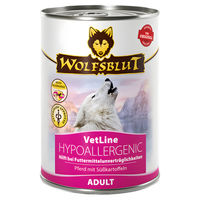 Produktbild von Wolfsblut VetLine Hypoallergenic Nassfutter für Hunde Pferd Adult 6 x 395 g getreidefrei monoprotein - 6 x 395 g