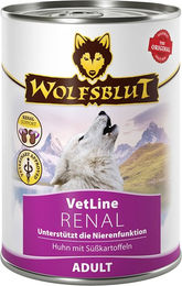 Produktbild von Wolfsblut VetLine Renal Hund Nassfutter Huhn Getreidefrei 6x395g - 6 x 395 g