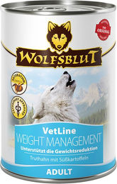 Produktbild von Wolfsblut VetLine Weight Management Truthahn Nassfutter zur Gewichtskontrolle getreidefrei 6x395g - 6 x 395 g