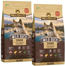 Produktbild von Wolfsblut Wild Duck Getreidefreies Trockenfutter für Senioren Hunde Ente 2x12,5 kg - 2 x 12,5 kg